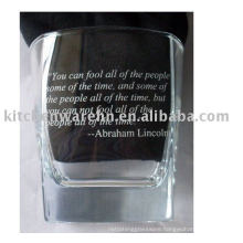 300ml higher quality rock glass with sand etched logo